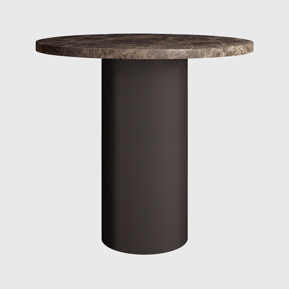 Enoki Cafe Table, Brown Marble & Brown Base